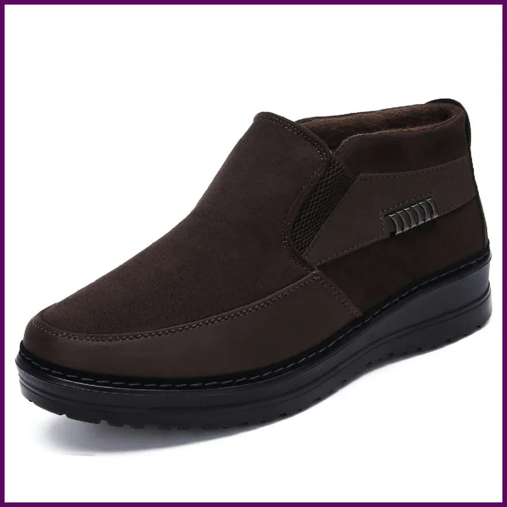 Men's Winter Snow Boots Slip-On Warm Waterproof Non-Slip Casual